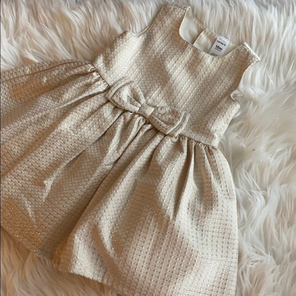 Baby Metallic Gold Brocade Dress *Size 18 months*